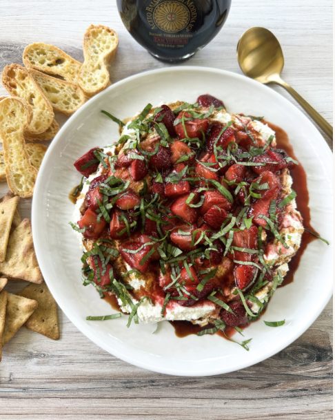 Whipped Goat Cheese with Balsamic Roasted Strawberries by Spoons N Spices - FoodSocial